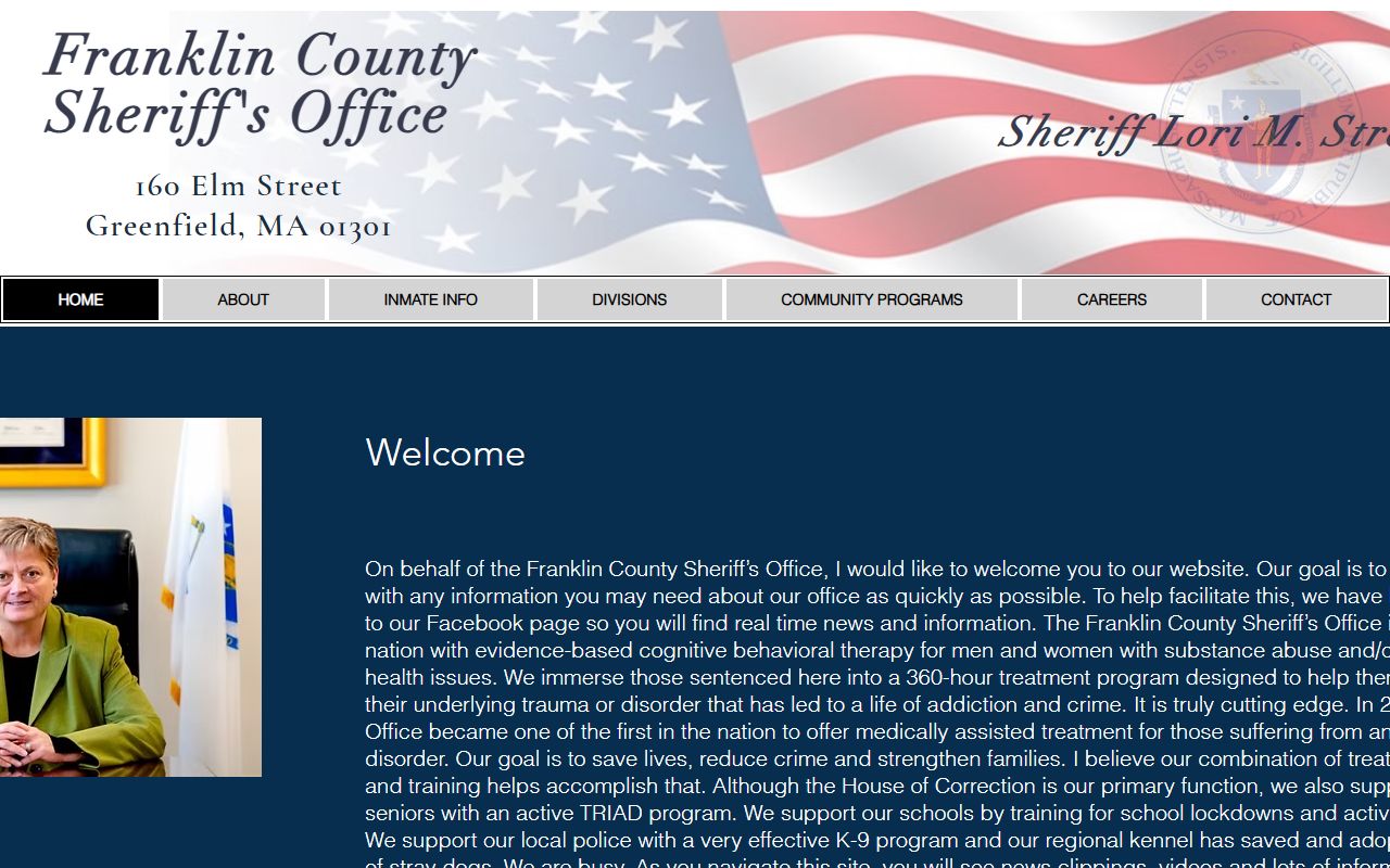 Franklin County Sheriff's Office homepage for booking releases