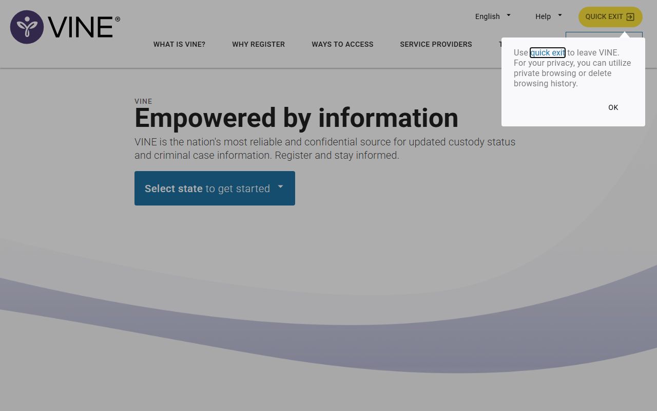 VINE inmate locator for Massachusetts booking releases